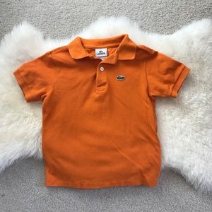 Lacoste Boys Tangerine Polo size 6